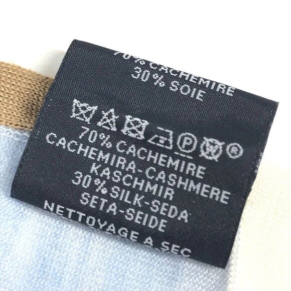 HERMES Epi Carre Geant 120 Large Shawl Stole/Shawl Scarf silk / Cashmere blue - Picture 7 of 15
